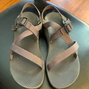 Grey strappy sandles. Worn three times, my feet don’t like Chaco footbeds sadly